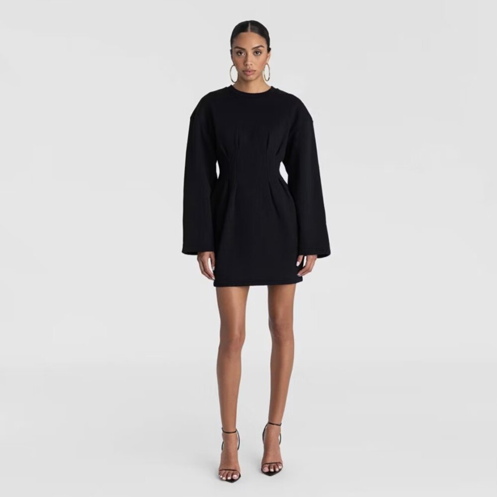 NWT KBB by Kahlana "The Sweatshirt Dress" Black Long Sleeve
